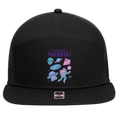 Conspiracy Theories Alien Space 7 Panel Mesh Trucker Snapback Hat