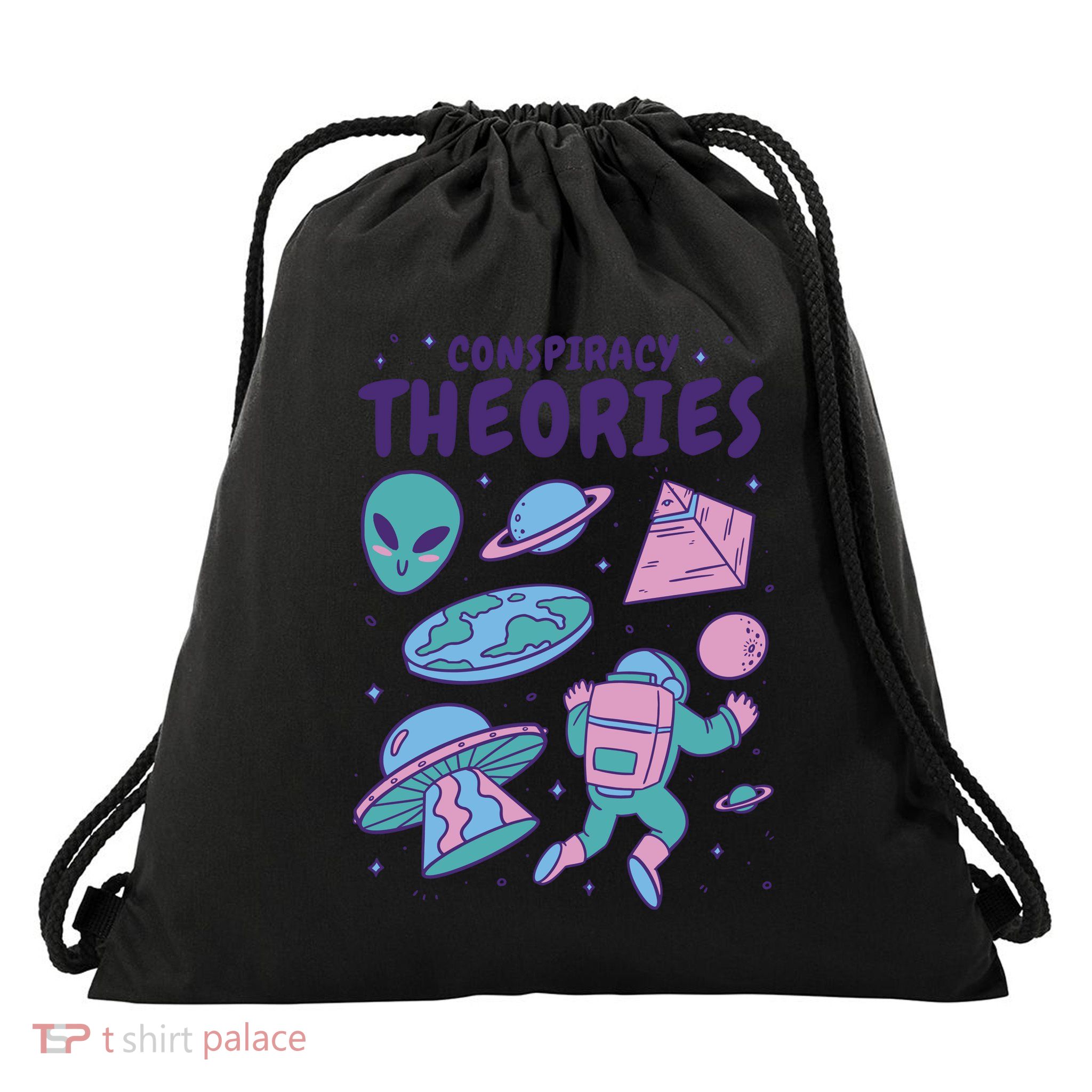 Conspiracy Theories Alien Space Drawstring Bag