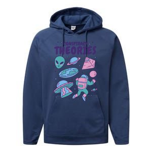 Conspiracy Theories Alien Space Performance Fleece Hoodie