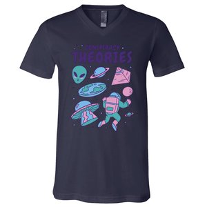 Conspiracy Theories Alien Space V-Neck T-Shirt