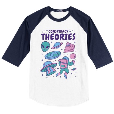 Conspiracy Theories Alien Space Baseball Sleeve Shirt