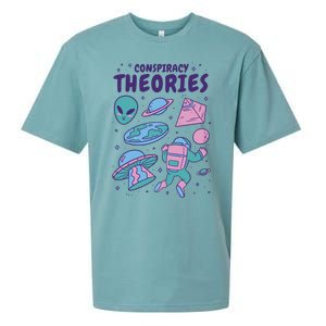 Conspiracy Theories Alien Space Sueded Cloud Jersey T-Shirt