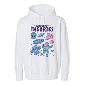 Conspiracy Theories Alien Space Garment-Dyed Fleece Hoodie