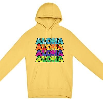 Colorful Tropical Aloha Hawaiian Hawaii Premium Pullover Hoodie