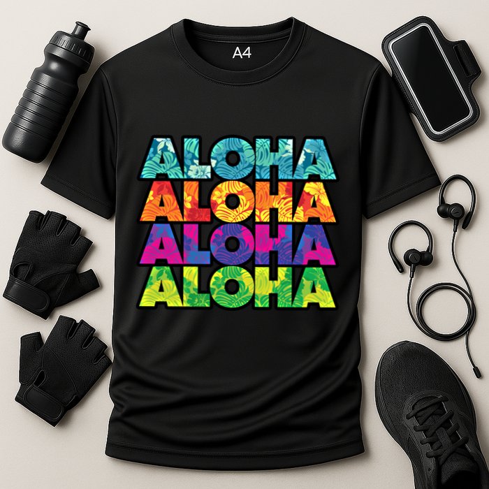 Colorful Tropical Aloha Hawaiian Hawaii Performance Shirt