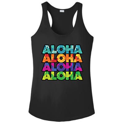 Colorful Tropical Aloha Hawaiian Hawaii Ladies PosiCharge Competitor Racerback Tank