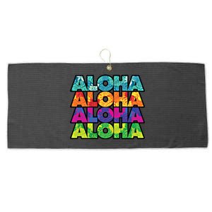 Colorful Tropical Aloha Hawaiian Hawaii Large Microfiber Waffle Golf Towel