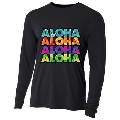 Colorful Tropical Aloha Hawaiian Hawaii Cooling Performance Long Sleeve Crew