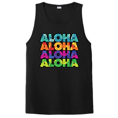 Colorful Tropical Aloha Hawaiian Hawaii PosiCharge Competitor Tank