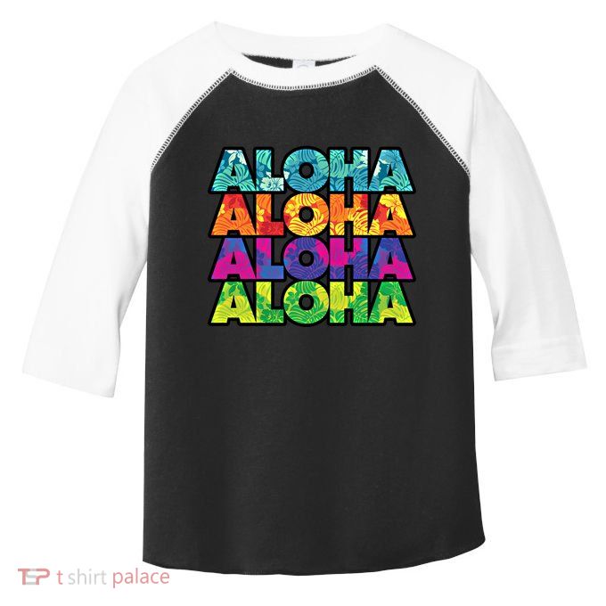 Colorful Tropical Aloha Hawaiian Hawaii Toddler Fine Jersey T-Shirt