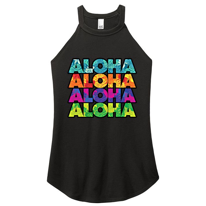 Colorful Tropical Aloha Hawaiian Hawaii Women's Perfect Tri Rocker Tank