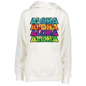 Colorful Tropical Aloha Hawaiian Hawaii Womens Funnel Neck Pullover Hood