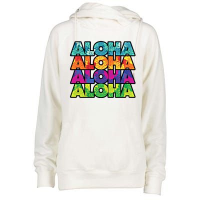 Colorful Tropical Aloha Hawaiian Hawaii Womens Funnel Neck Pullover Hood