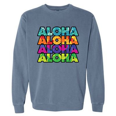 Colorful Tropical Aloha Hawaiian Hawaii Garment-Dyed Sweatshirt