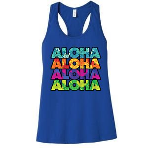 Colorful Tropical Aloha Hawaiian Hawaii Women's Racerback Tank