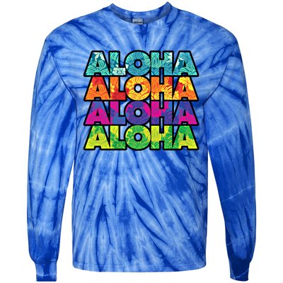 Colorful Tropical Aloha Hawaiian Hawaii Tie-Dye Long Sleeve Shirt