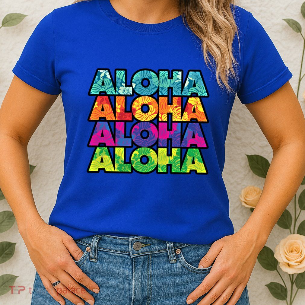 Colorful Tropical Aloha Hawaiian Hawaii Womens T-Shirt
