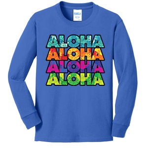 Colorful Tropical Aloha Hawaiian Hawaii Kids Long Sleeve Shirt