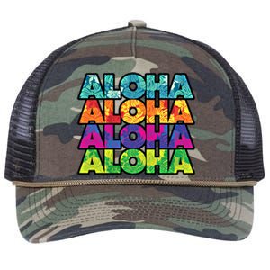 Colorful Tropical Aloha Hawaiian Hawaii Retro Rope Trucker Hat Cap