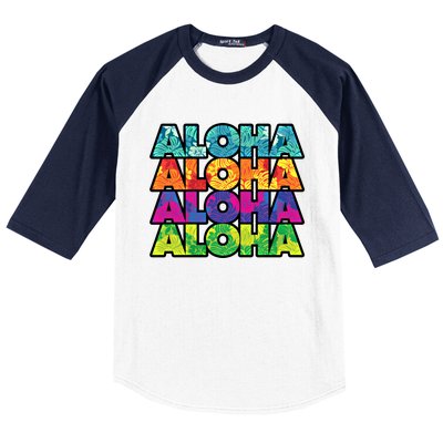 Colorful Tropical Aloha Hawaiian Hawaii Baseball Sleeve Shirt