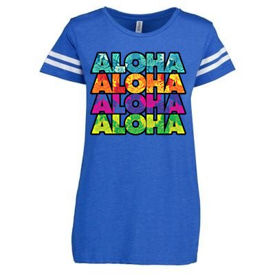 Colorful Tropical Aloha Hawaiian Hawaii Enza Ladies Jersey Football T-Shirt