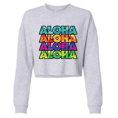 Colorful Tropical Aloha Hawaiian Hawaii Cropped Pullover Crew