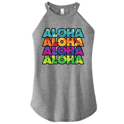 Colorful Tropical Aloha Hawaiian Hawaii Women’s Perfect Tri Rocker Tank