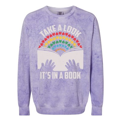 Cute Take A Look It's In A Book Colorblast Crewneck Sweatshirt