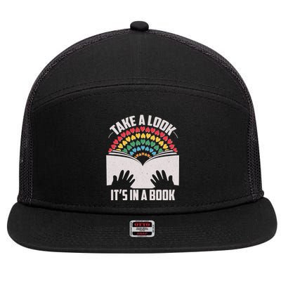 Cute Take A Look It's In A Book 7 Panel Mesh Trucker Snapback Hat