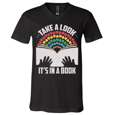 Cute Take A Look It's In A Book V-Neck T-Shirt