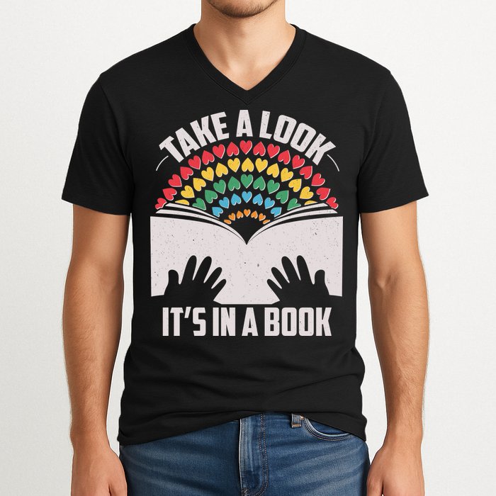 Cute Take A Look It's In A Book V-Neck T-Shirt