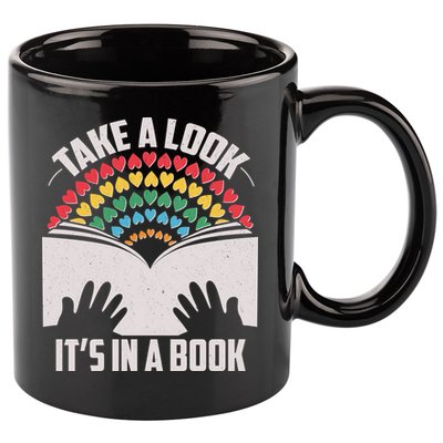 Cute Take A Look It's In A Book 11oz C Handle Ceramic Mug