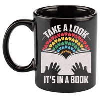 Cute Take A Look It's In A Book 11oz C Handle Ceramic Mug