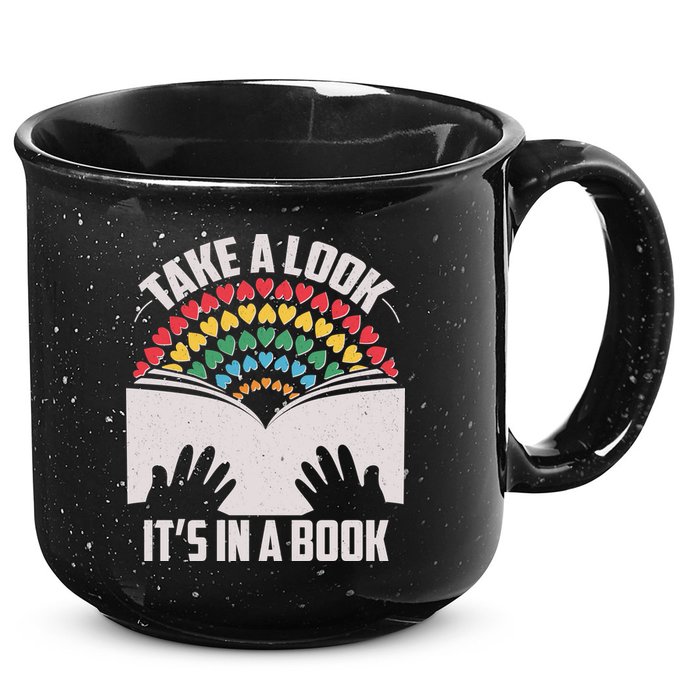 Cute Take A Look It's In A Book 15oz Campfire Ceramic Mug