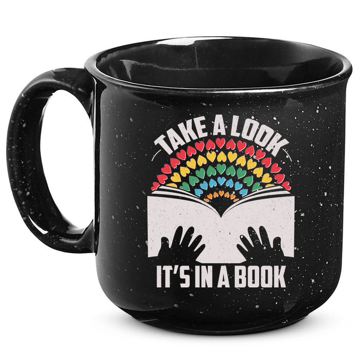 Cute Take A Look It's In A Book 15oz Campfire Ceramic Mug