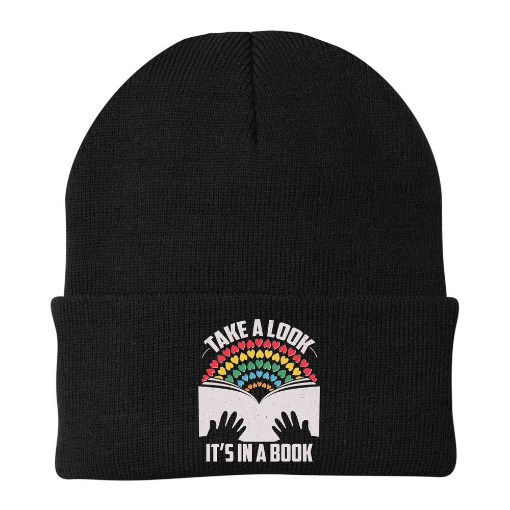 Cute Take A Look It's In A Book Beanie