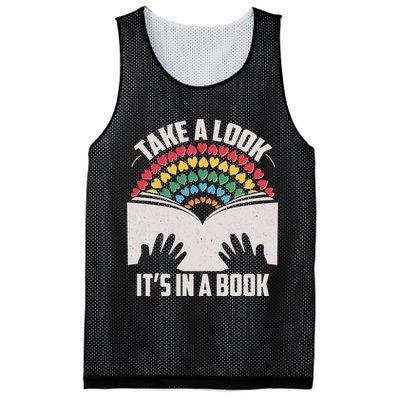 Cute Take A Look It's In A Book Mesh Reversible Basketball Jersey Tank