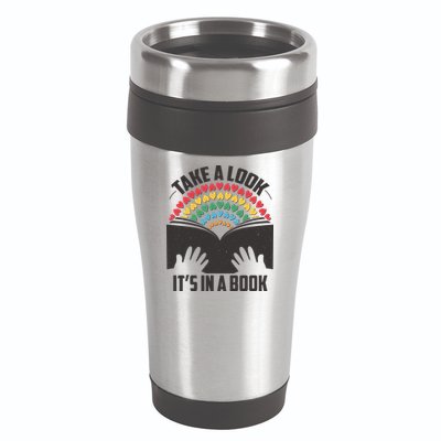 Cute Take A Look It's In A Book 16oz Travel Tumbler