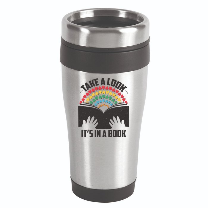 Cute Take A Look It's In A Book 16oz Travel Tumbler