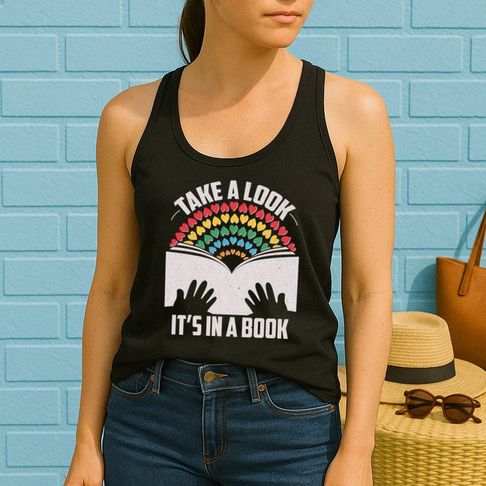 Cute Take A Look It's In A Book Womens Tank Top