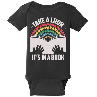 Cute Take A Look It's In A Book Baby Bodysuit