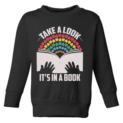 Cute Take A Look It's In A Book Toddler Sweatshirt