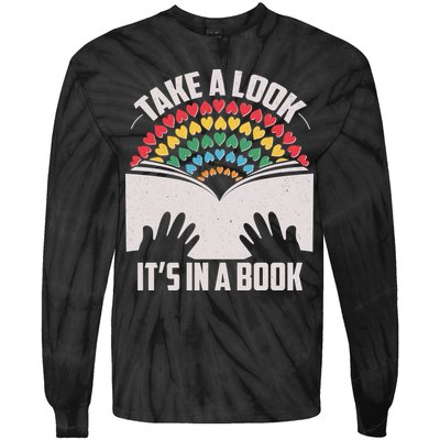 Cute Take A Look It's In A Book Tie-Dye Long Sleeve Shirt