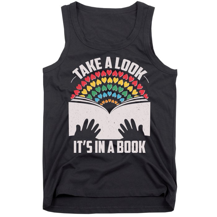 Cute Take A Look It's In A Book Tank Top