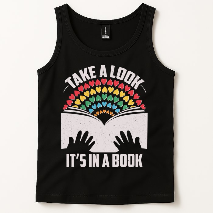 Cute Take A Look It's In A Book Tank Top