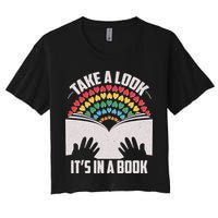 Cute Take A Look It's In A Book Crop Top
