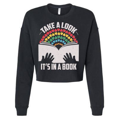 Cute Take A Look It's In A Book Cropped Pullover Crew