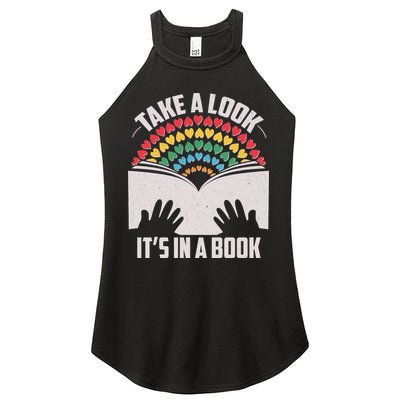 Cute Take A Look It's In A Book Women's Perfect Tri Rocker Tank