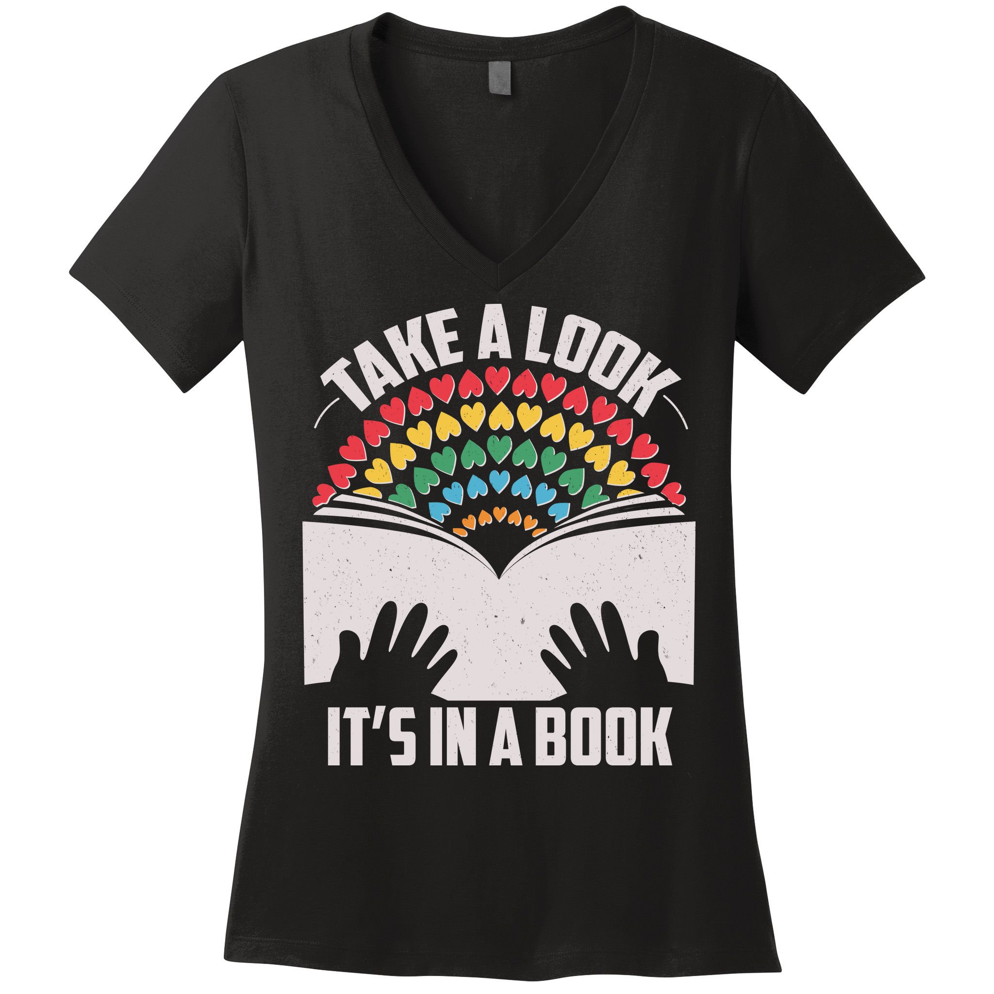 Cute Take A Look It's In A Book Women's V-Neck T-Shirt