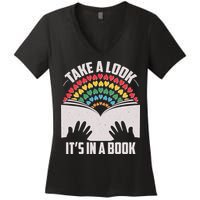 Cute Take A Look It's In A Book Women's V-Neck T-Shirt